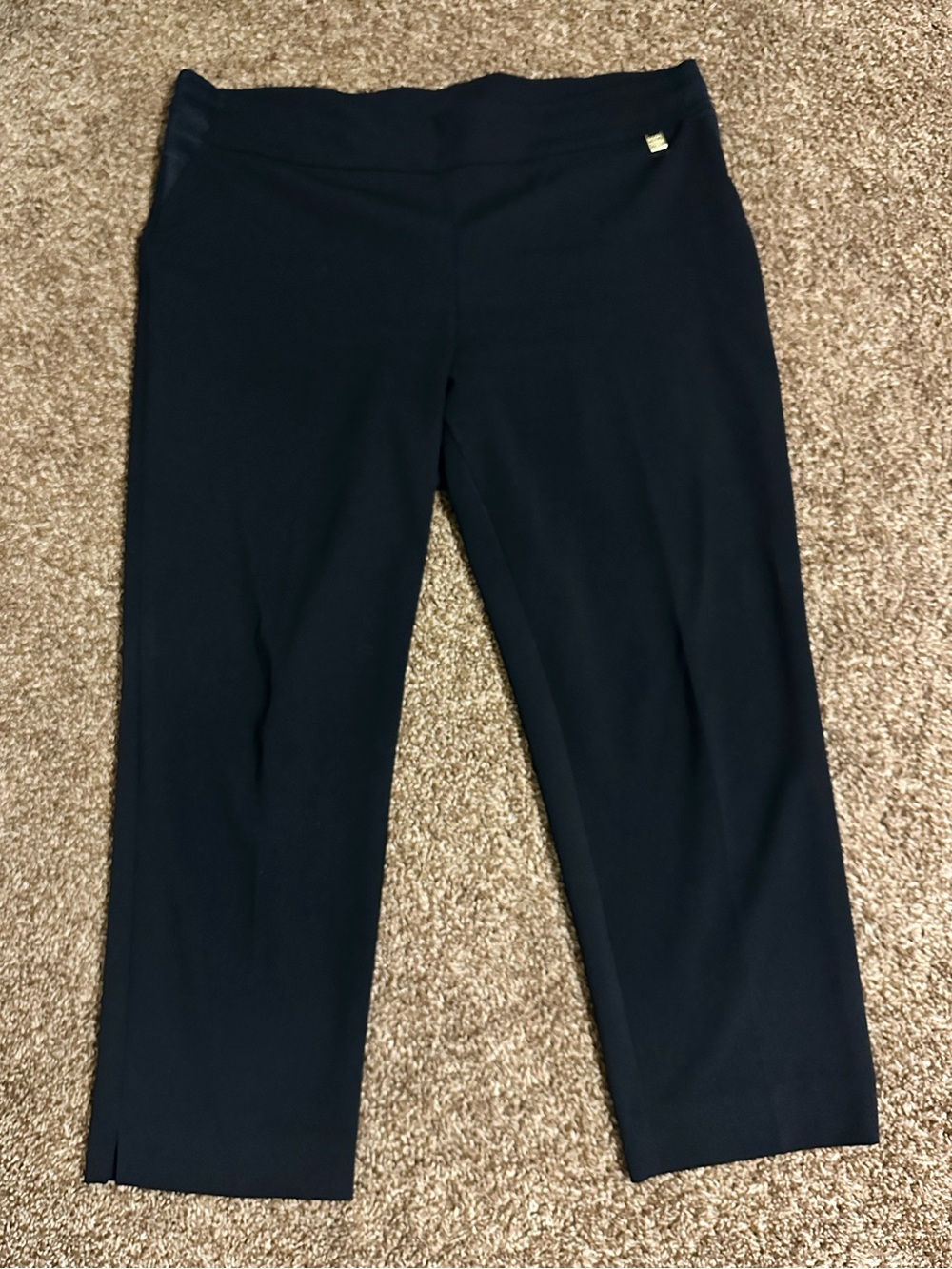 Anne Klein Pull On Cropped Black Dress Pants size XL